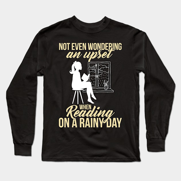 Reading on a rainy day Long Sleeve T-Shirt by Zhj